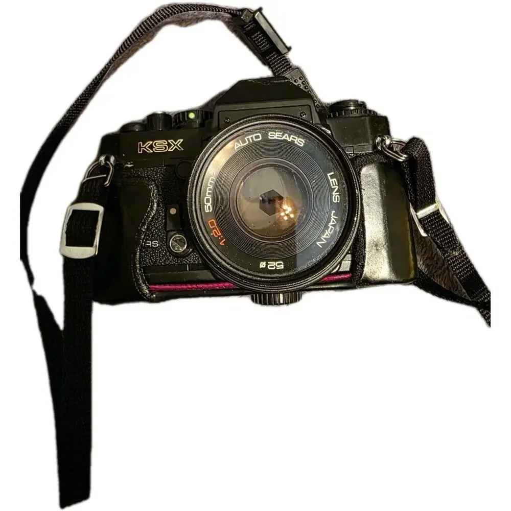 Vintage Sears KSX 35mm SLR Film Camera w/ 50mm Lens Case For Parts Repair